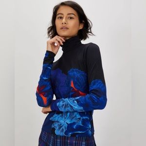 The Kit indigo iris blue and black turtleneck, size M. Washed but never worn.